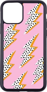 orange polka dot lightning bolt case