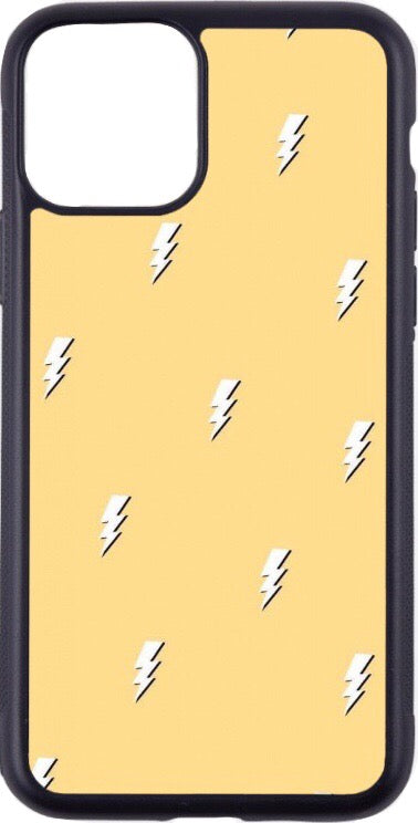 yellow lightning bolt print case