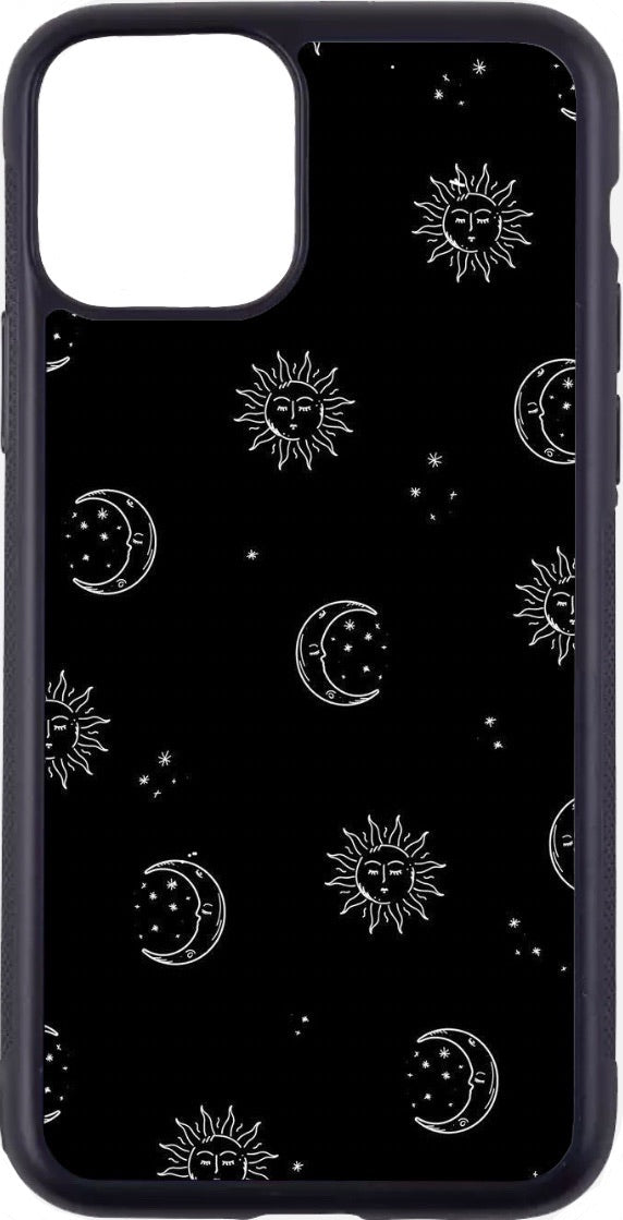 black sun and moon print case