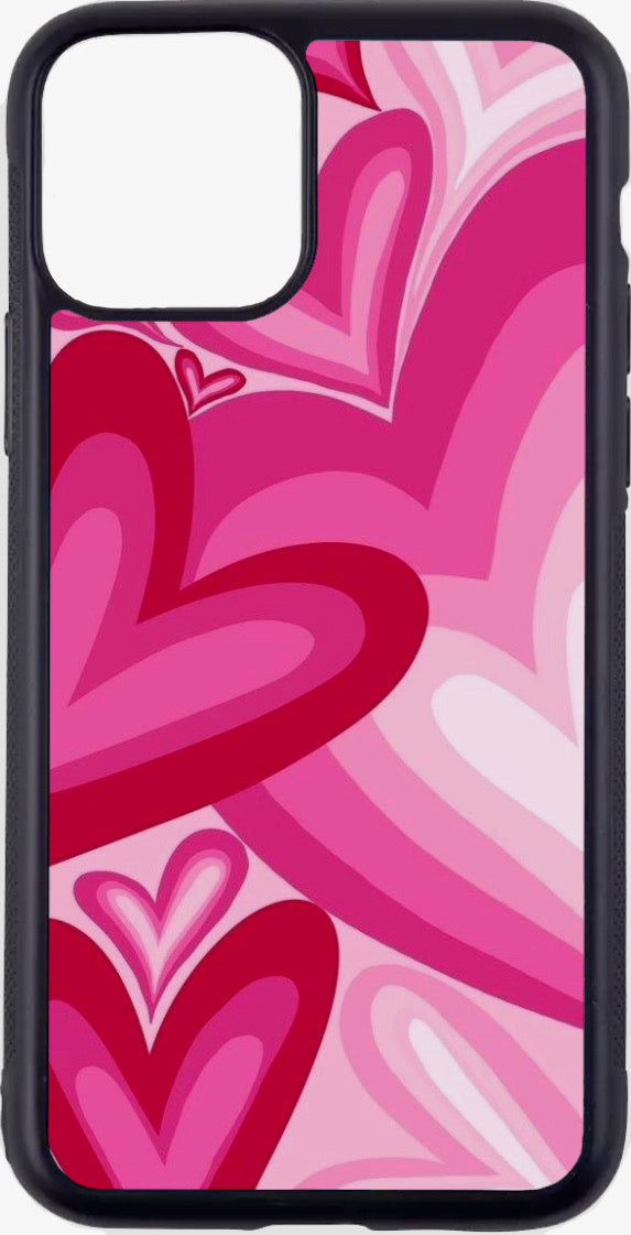 pink hearts collage case