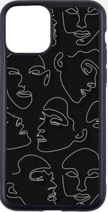 black minimalist faces case