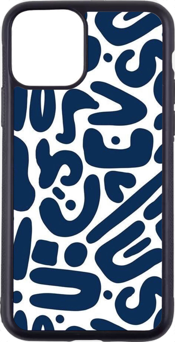 navy abstract lines case