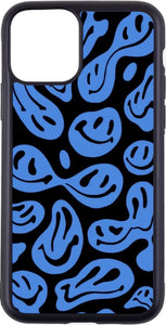 black/blue distorted smiley faces case