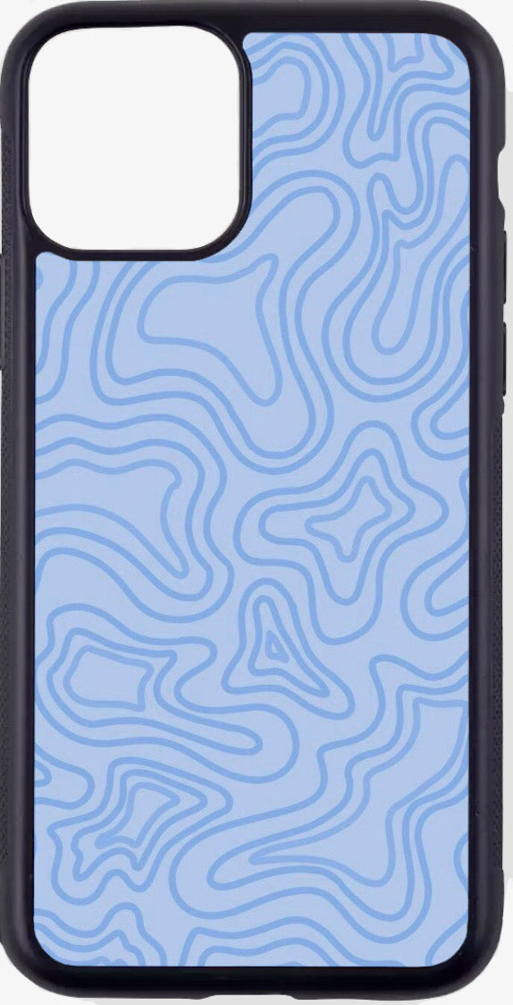 blue abstract lines case