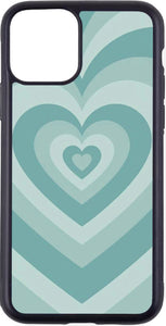 mint green layered hearts case