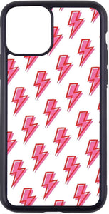 pink lighting bolt print case