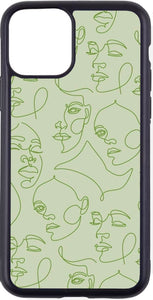 green minimalist faces case