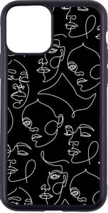 black minimalist faces case