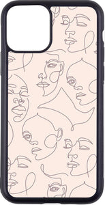 tan minimalist faces case