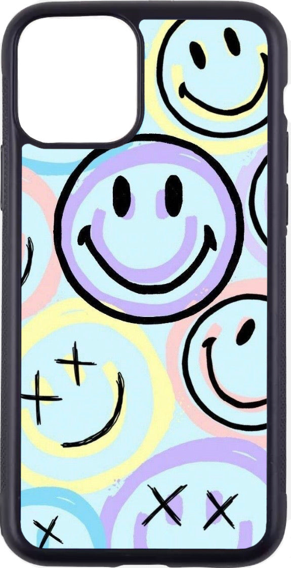 outlined smiley faces case