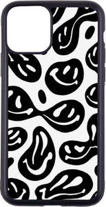 black/white distorted smiley faces case