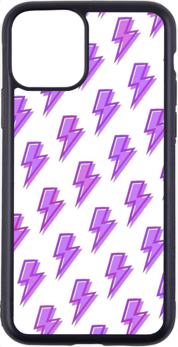 purple lightning bolt print case