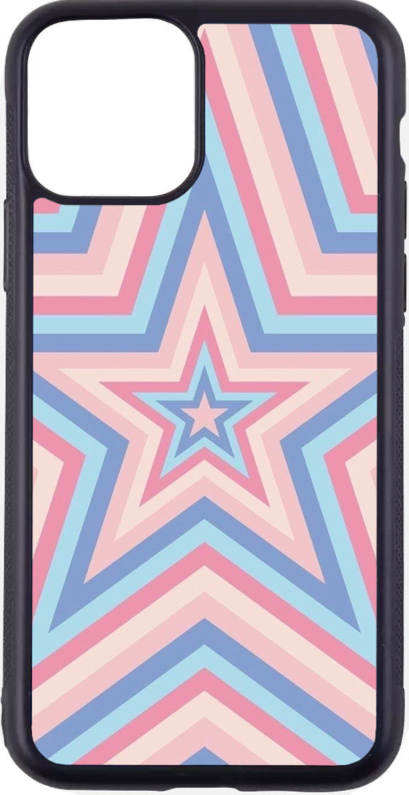 pink/blue layered stars case