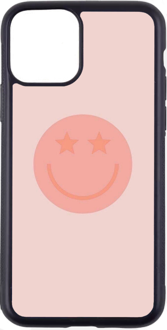 coral smiley face case