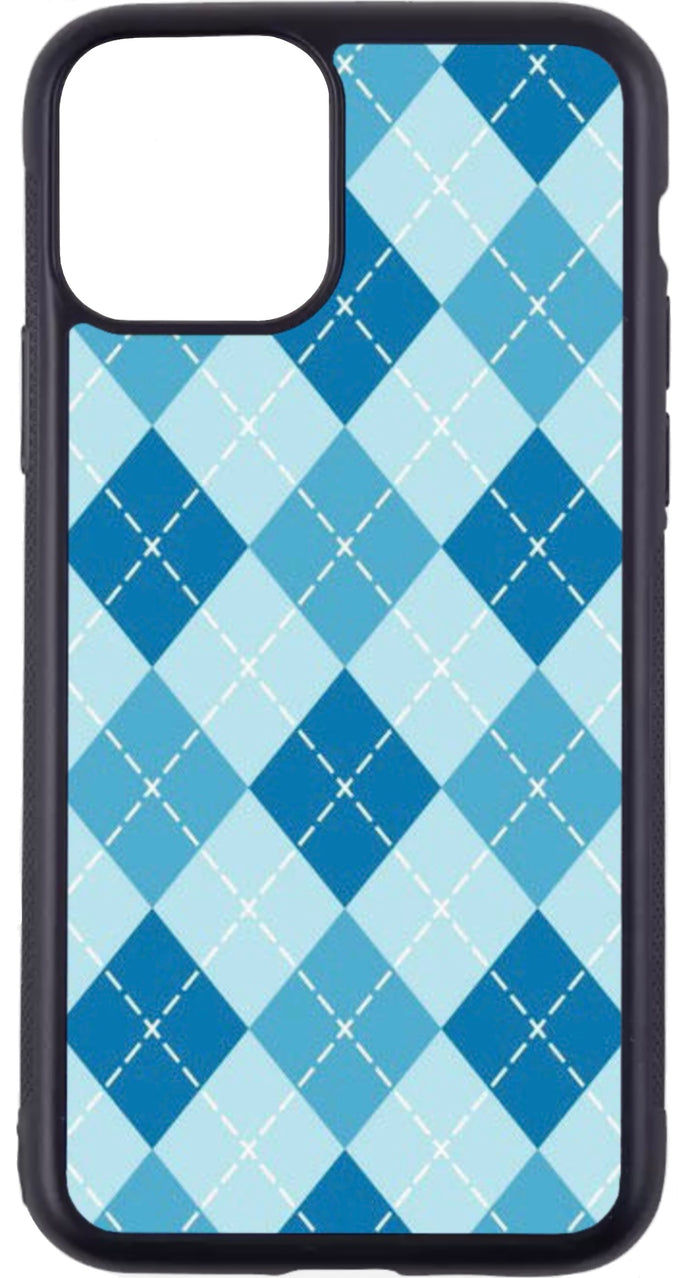 blue argyle case