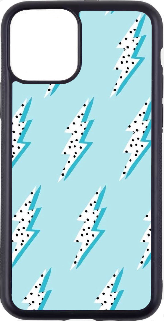 blue polka dot lighting bolt case