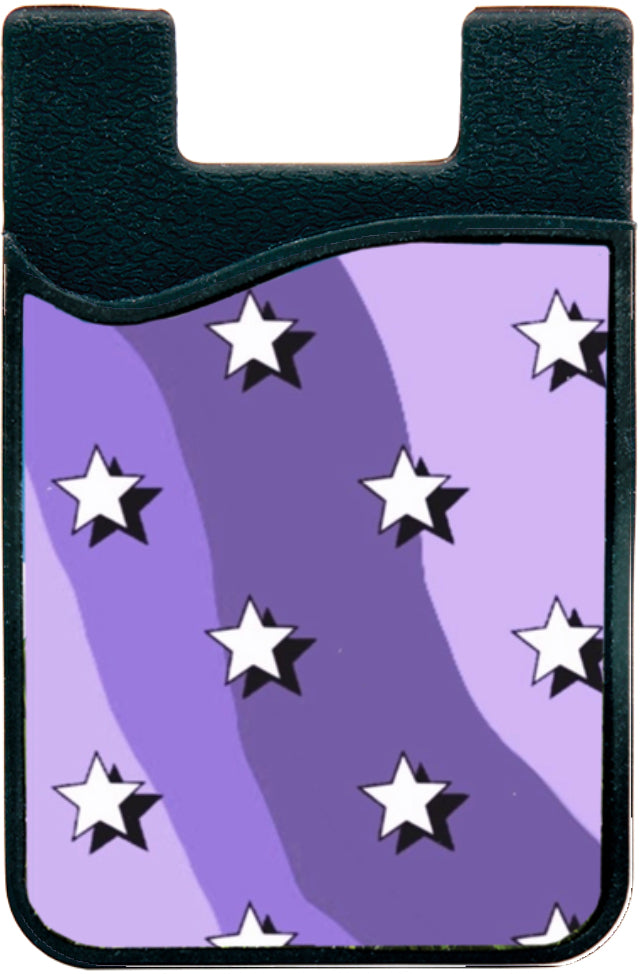 purple star print phone wallet