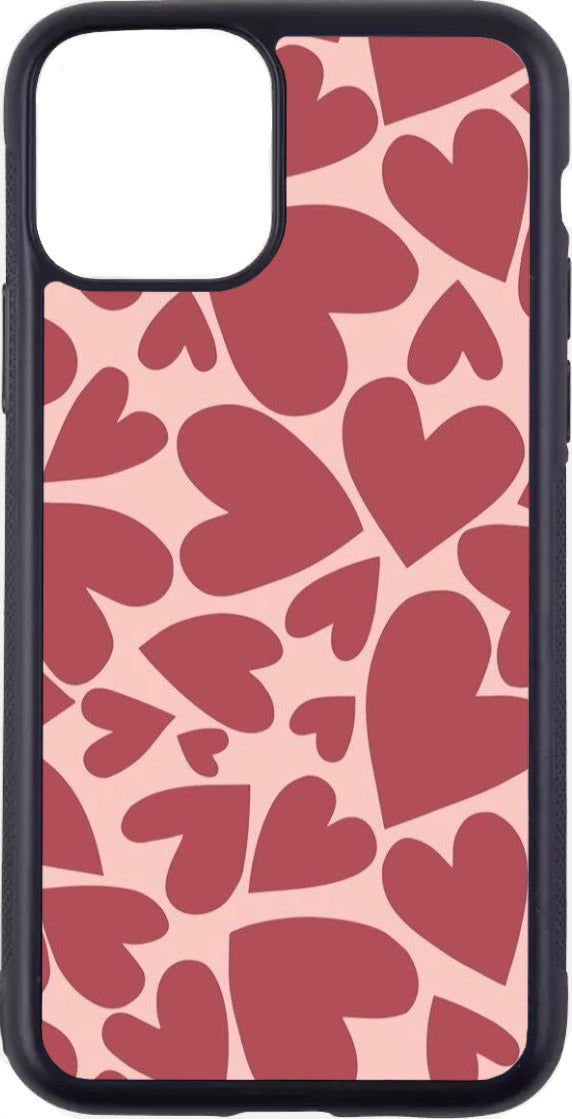 dark pink heart print case