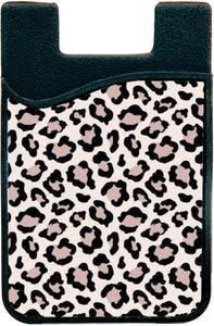 dusty pink leopard print phone wallet