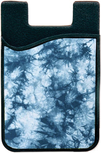 blue tie dye phone wallet