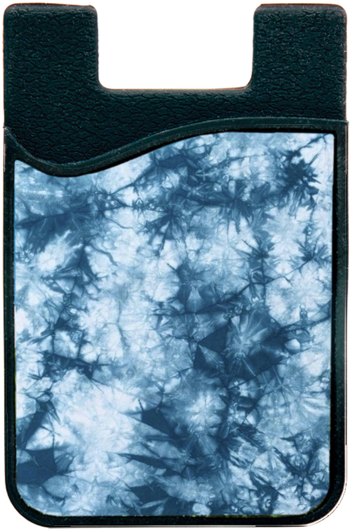 blue tie dye phone wallet