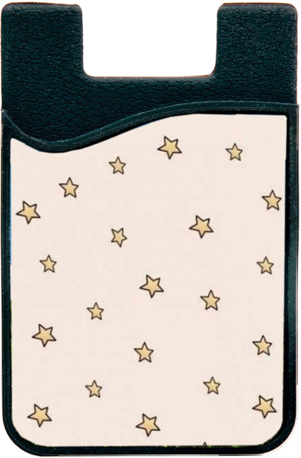 tan star print phone wallet