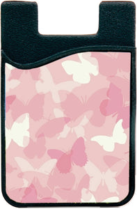 pink butterfly phone wallet