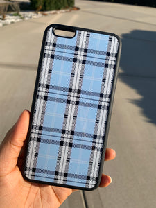 blue tartan case