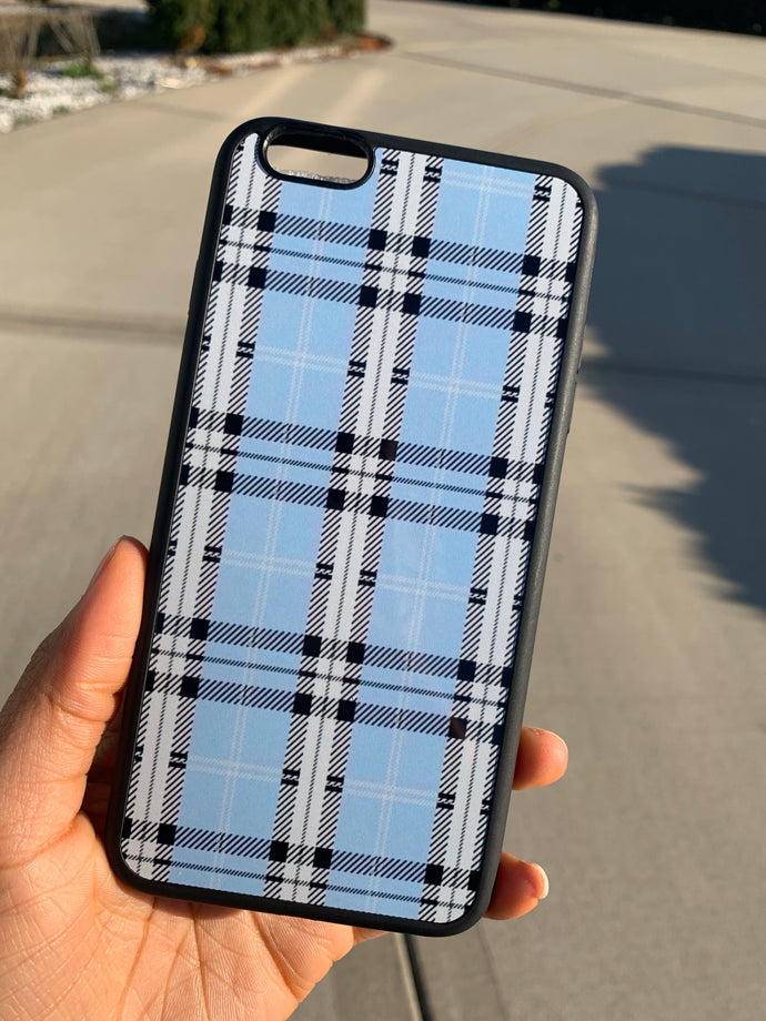 blue tartan case