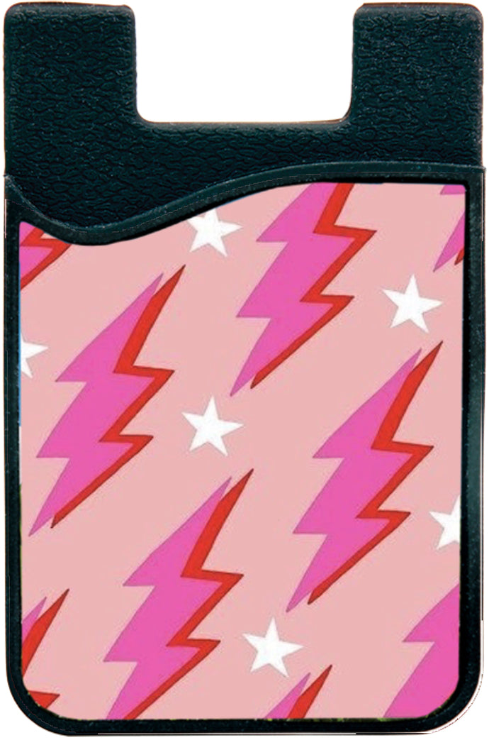 pink lightning bolt phone wallet