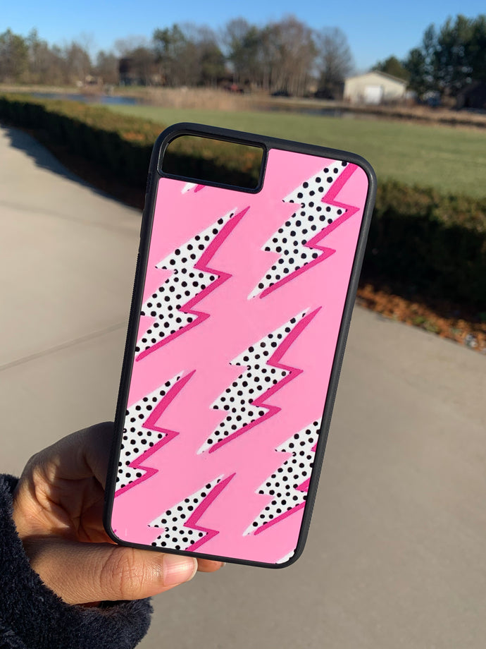 pink polka dot lightning bolt case