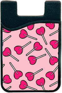 pink lollipop print phone wallet